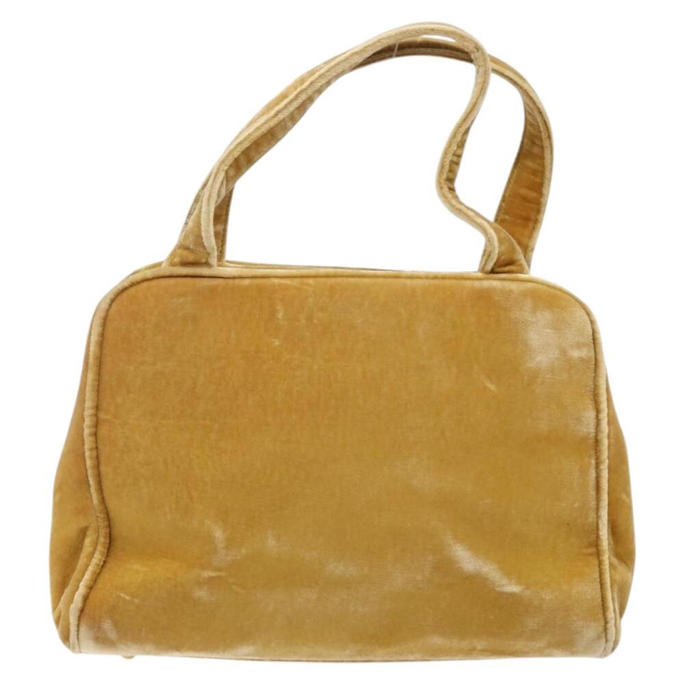 PRADA Hand Bag Velor Yellow Gold - Picture 3 of 12